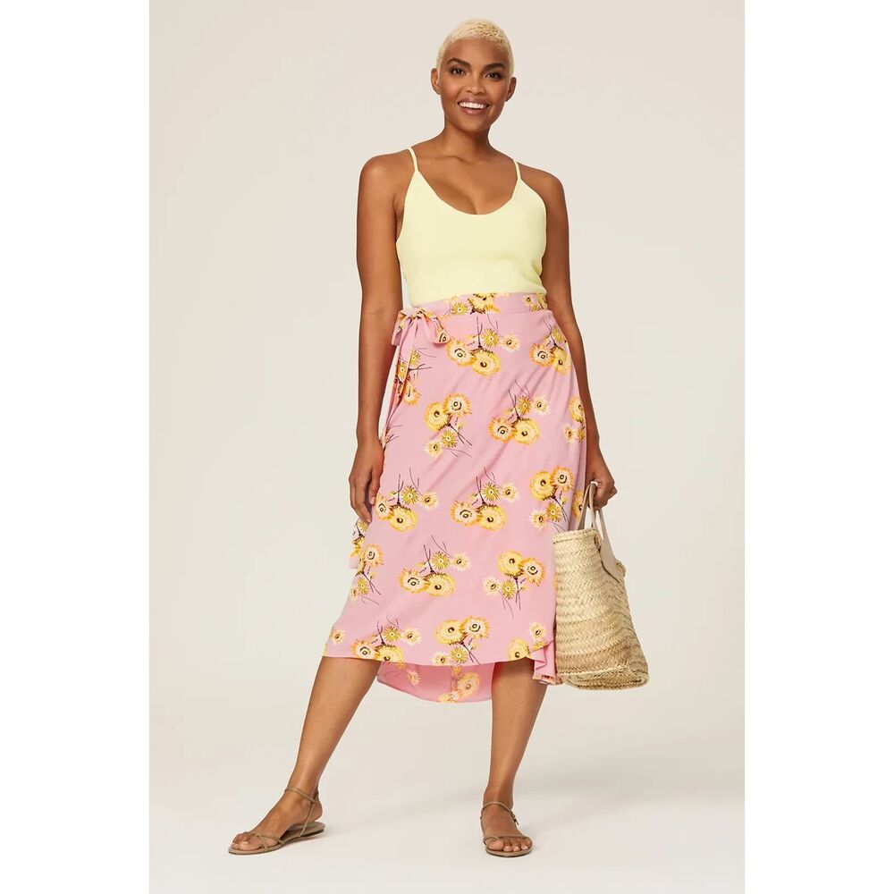 Madewell Twiggy Floral Midi Wrap Skirt | Size 8